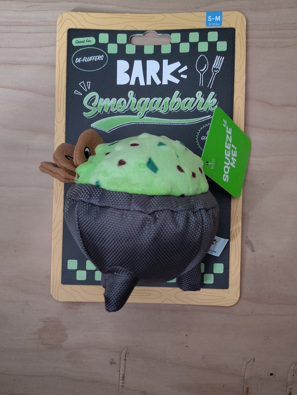 Bark Smorgasbark Plush Bowl Toy - Lime Green & Brown